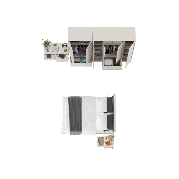 Афина Спальня 40-1400, цвет кашемир серый, сп.м. 1400х2000 мм., б/м, основание есть - фанера