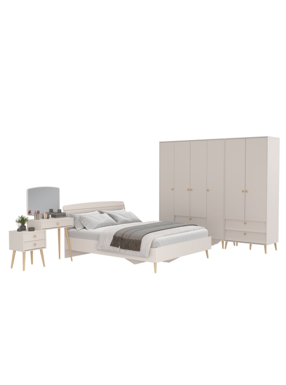 Афина Спальня 20-1600, цвет кашемир серый, сп.м. 1600х2000 мм., б/м, основание есть - фанера