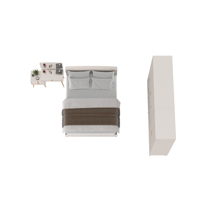 Афина Спальня 20-1600, цвет кашемир серый, сп.м. 1600х2000 мм., б/м, основание есть - фанера