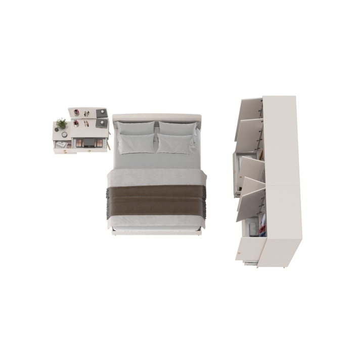 Афина Спальня 20-1600, цвет кашемир серый, сп.м. 1600х2000 мм., б/м, основание есть - фанера