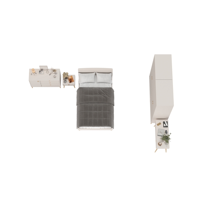 Афина Спальня 38-1200, цвет кашемир серый, сп.м. 1200х2000 мм., б/м, основание есть - фанера