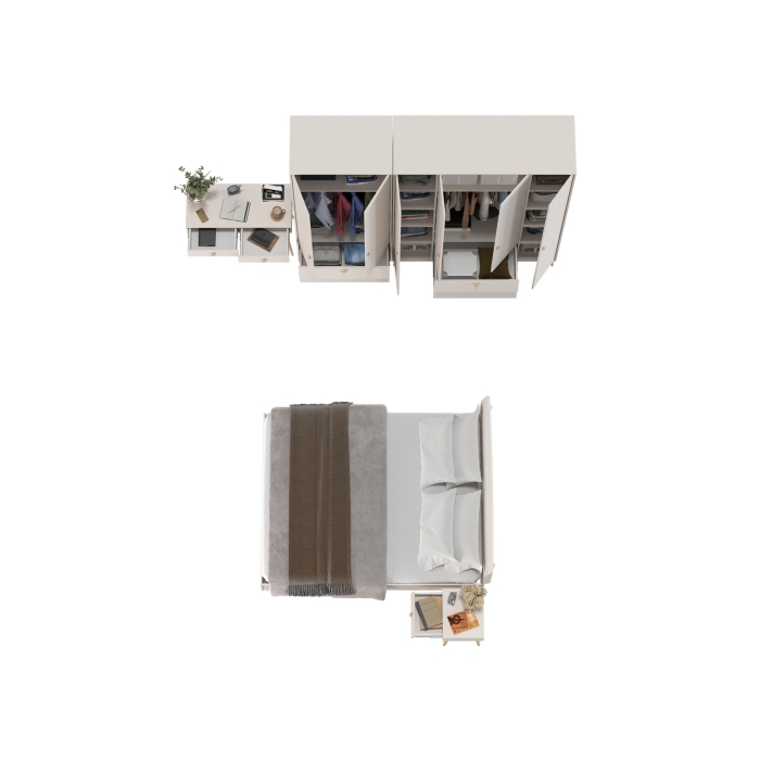 Афина Спальня 40-1600, цвет кашемир серый, сп.м. 1600х2000 мм., б/м, основание есть - фанера