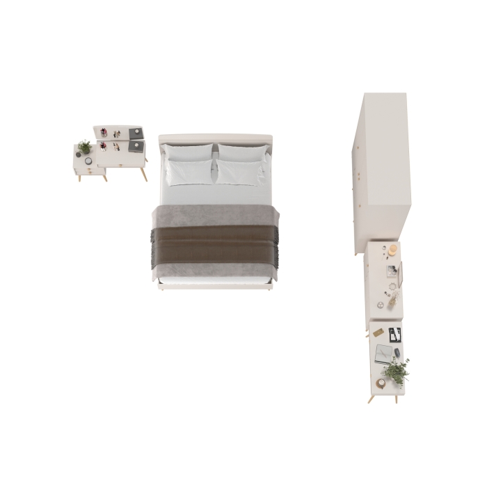 Афина Спальня 16-1600, цвет кашемир серый, сп.м. 1600х2000 мм., б/м, основание есть - фанера