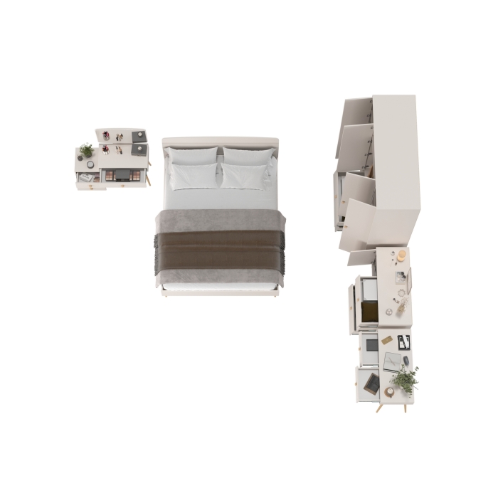 Афина Спальня 16-1600, цвет кашемир серый, сп.м. 1600х2000 мм., б/м, основание есть - фанера