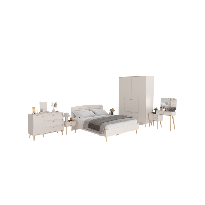 Афина Спальня 02-1600, цвет кашемир серый, сп.м. 1600х2000 мм., б/м, основание есть - фанера