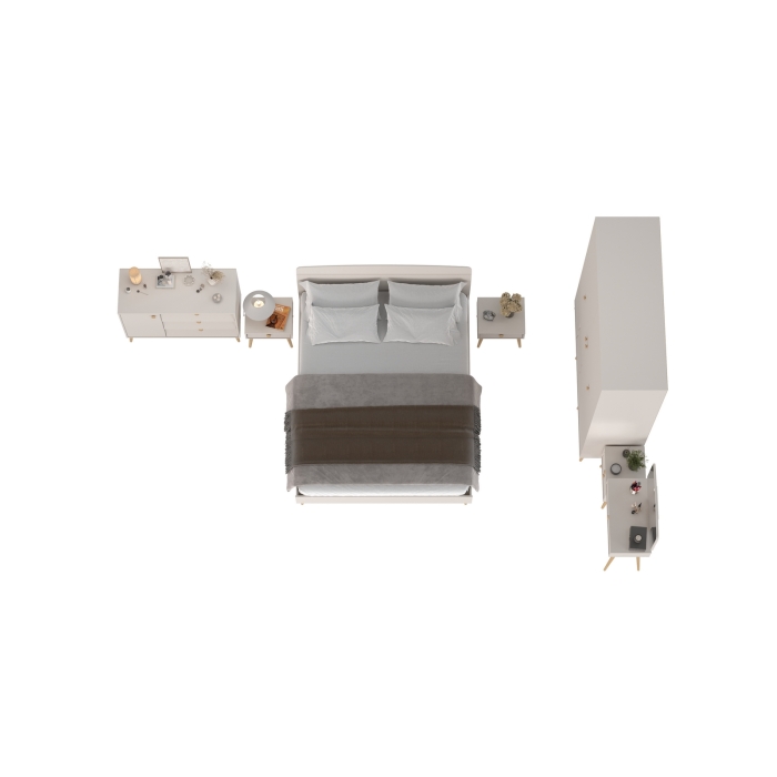 Афина Спальня 02-1600, цвет кашемир серый, сп.м. 1600х2000 мм., б/м, основание есть - фанера