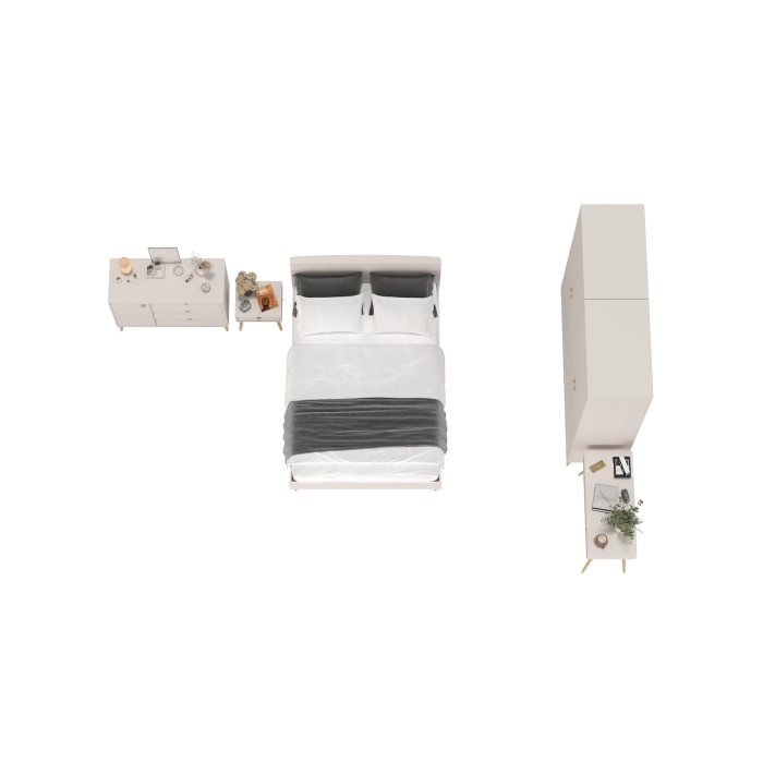 Афина Спальня 38-1400, цвет кашемир серый, сп.м. 1400х2000 мм., б/м, основание есть - фанера