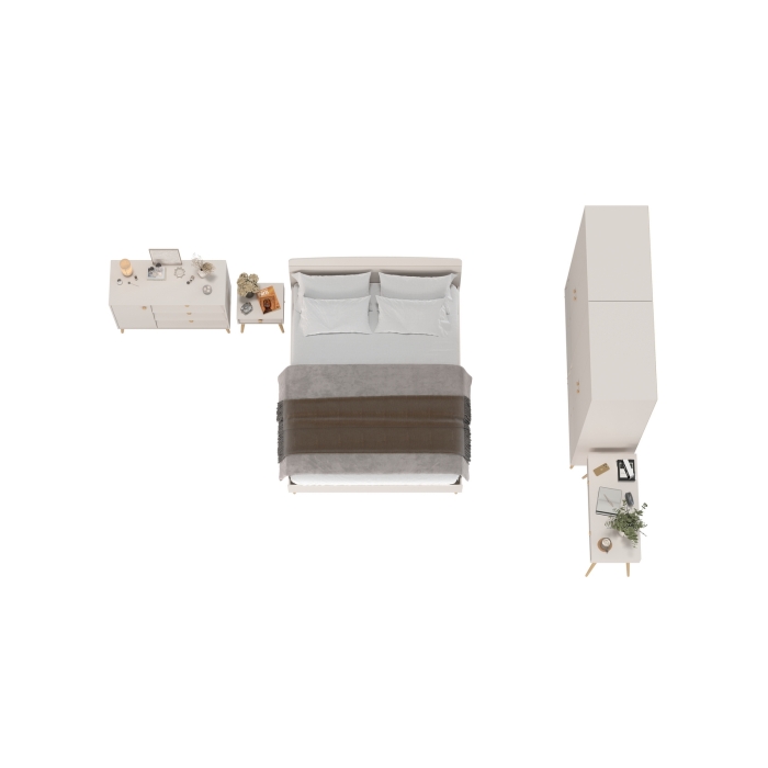 Афина Спальня 38-1600, цвет кашемир серый, сп.м. 1600х2000 мм., б/м, основание есть - фанера