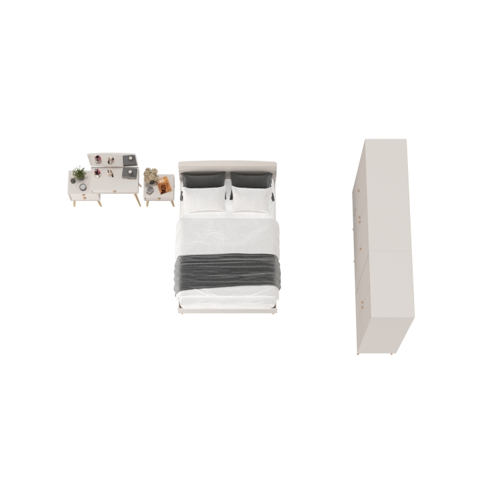 Афина Спальня 39-1400, цвет кашемир серый, сп.м. 1400х2000 мм., б/м, основание есть - фанера