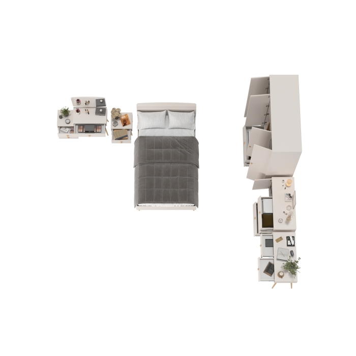 Афина Спальня 35-1200, цвет кашемир серый, сп.м. 1200х2000 мм., б/м, основание есть - фанера