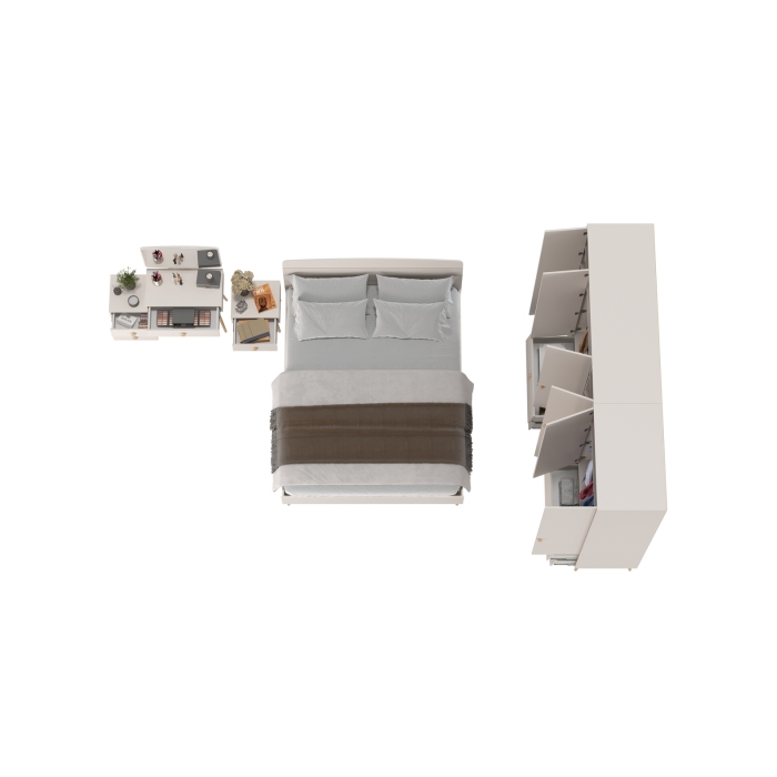 Афина Спальня 39-1600, цвет кашемир серый, сп.м. 1600х2000 мм., б/м, основание есть - фанера