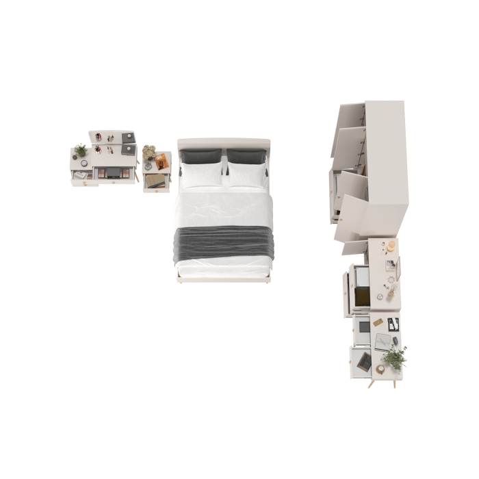 Афина Спальня 35-1400, цвет кашемир серый, сп.м. 1400х2000 мм., б/м, основание есть - фанера