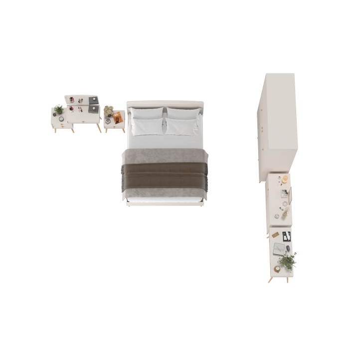 Афина Спальня 35-1600, цвет кашемир серый, сп.м. 1600х2000 мм., б/м, основание есть - фанера