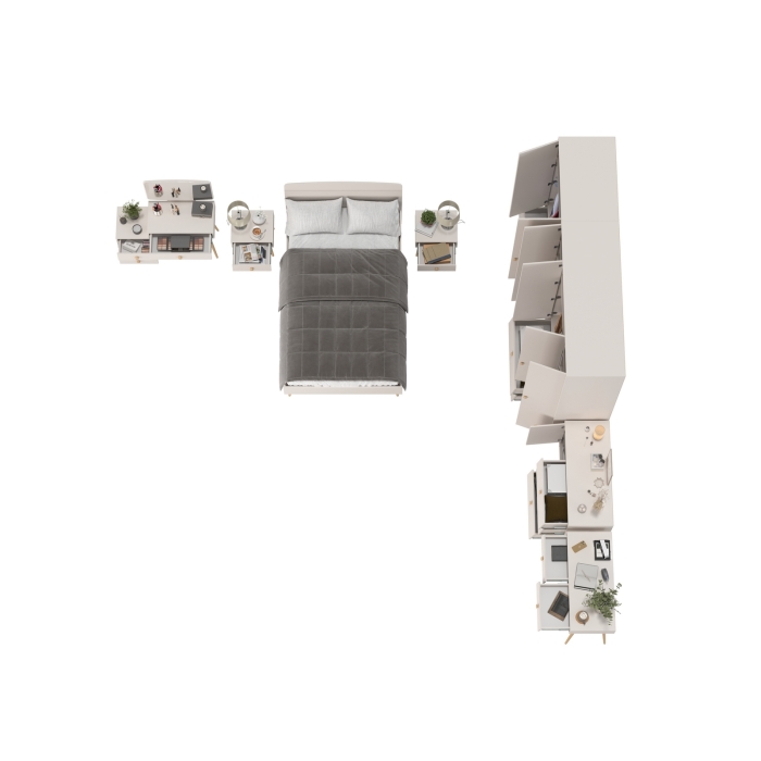 Афина Спальня 41-1200, цвет кашемир серый, сп.м. 1200х2000 мм., б/м, основание есть - фанера