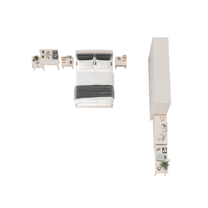 Афина Спальня 41-1400, цвет кашемир серый, сп.м. 1400х2000 мм., б/м, основание есть - фанера