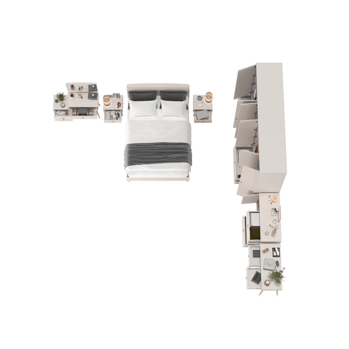 Афина Спальня 41-1400, цвет кашемир серый, сп.м. 1400х2000 мм., б/м, основание есть - фанера