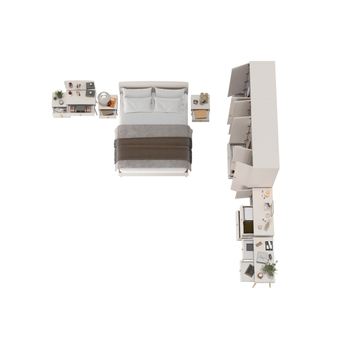 Афина Спальня 41-1600, цвет кашемир серый, сп.м. 1600х2000 мм., б/м, основание есть - фанера