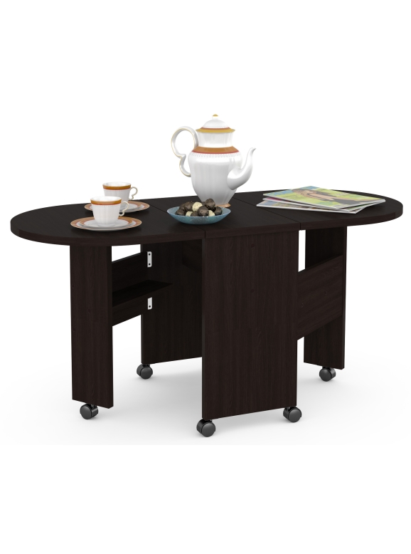 КР100 Глория 601 Стол-книжка журнальный, цвет венге магия, ШхГхВ 121х54х53 см. 33х54х53 см. сложенный, высота без учёта колёс