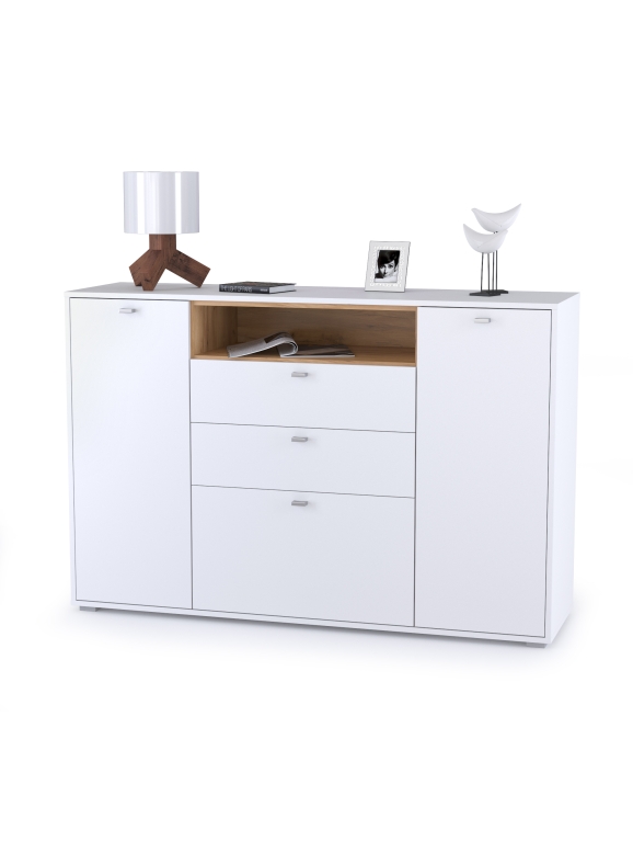 Бэль 10.95 Комод, цвет дуб крафт золотой/белый премиум, ШхГхВ 149,2х43х99,4 см.