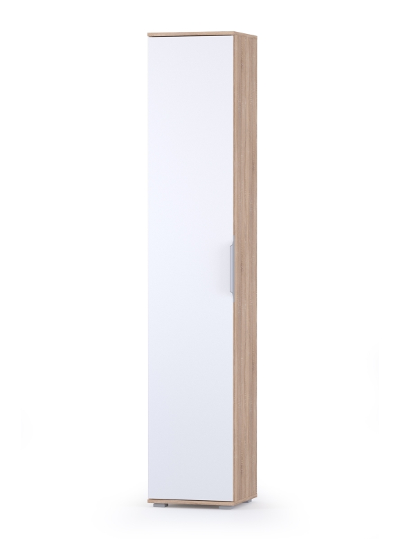 КР100 Куба Шкаф 13.29, цвет дуб сонома/белый премиум, ШхГхВ 40х38,3х210,6 см., универсальная сборка