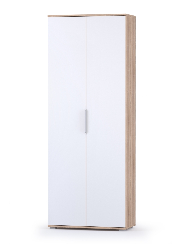 КР100 Куба Шкаф для одежды 13.136, цвет дуб сонома/белый премиум, ШхГхВ 79,8х38,3х210,6 см.