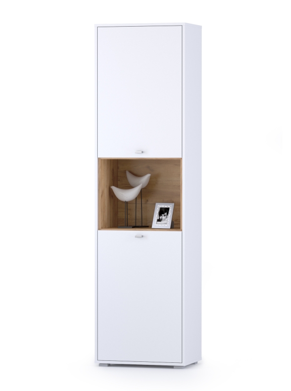 Бэль 10.04 Шкаф комбинированный, цвет дуб крафт золотой/белый премиум, ШхГхВ 55х36,6х200 см., универсальная сборка