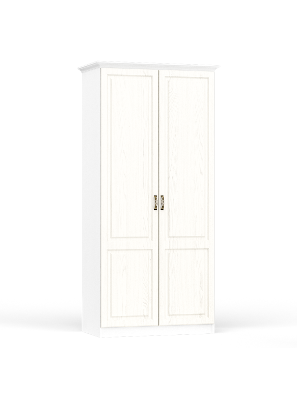 Ливерпуль Шкаф для одежды 13.134 + карниз, цвет ясень ваниль/белый, ШхГхВ 100х54,1х220,3 см.(без учёта карниза), 108,2х56,3х223,5 см.(с карнизом)