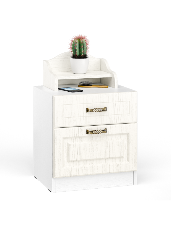 Ливерпуль Тумба 08.146 + Полка 10.117, цвет ясень ваниль/белый, ШхГхВ 50х41,3х73,3 см.