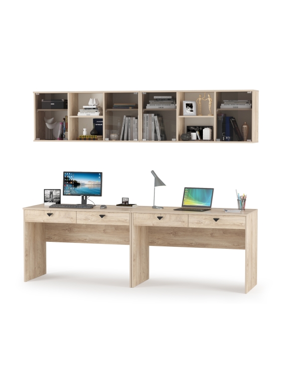 КР100 Бостон № 13, цвет дуб эндгрейн элегантный, 12.69+10.51+12.69+10.51, ШхГхВ 230,4х57,2х180 см.