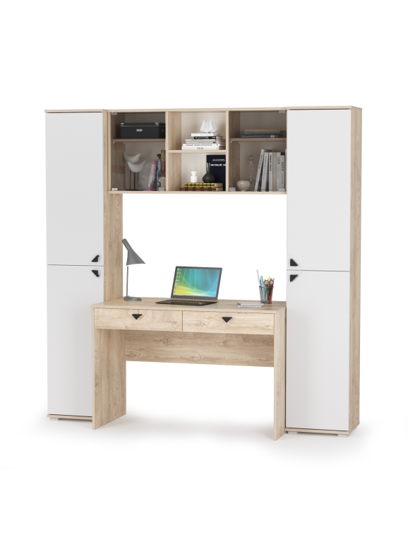 КР100 Бостон № 27, цвет дуб эндгрейн элегантный/фасады МДФ милк рикамо софт, 13.154+12.69+10.51+13.154, ШхГхВ 192,4х57,2х194,4 см.