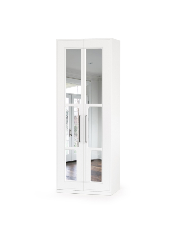 Валенсия Спальня 13.329 Шкаф для одежды, цвет ЛДСП белый шагрень/МДФ белый шагрень, ШхГхВ 84х54,2х225,3 см.