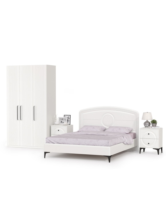 Валенсия Спальня № 33, цвет ЛДСП белый шагрень/МДФ белый шагрень, ортопед есть, сп. м. 1600х2000 мм., б/м