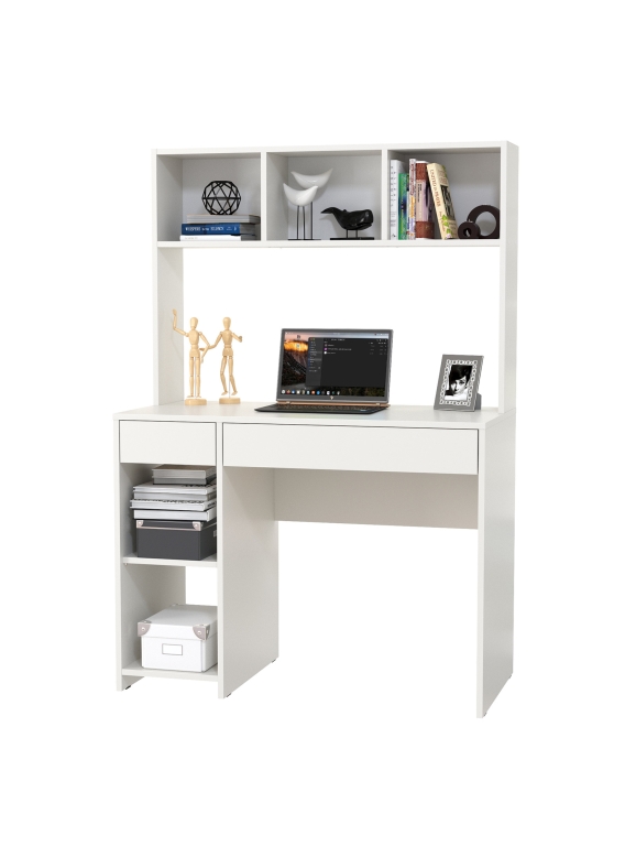 Стол компьютерный Комфорт 12.77F, цвет белый шагрень, ШхГхВ 100х49,8х147 см., универсальная сборка