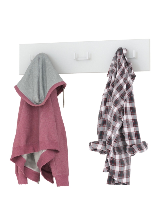 Октава 15.14.02 Вешалка, цвет белый шагрень, ШхГхВ 64,7х4,7х15 см.