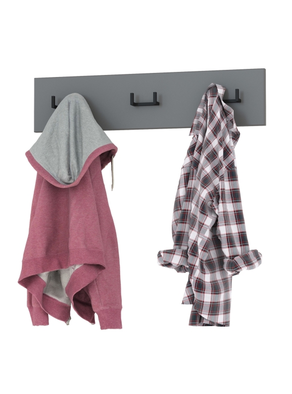 Октава 15.14.02 Вешалка, цвет серый графит, ШхГхВ 64,7х4,7х15 см.