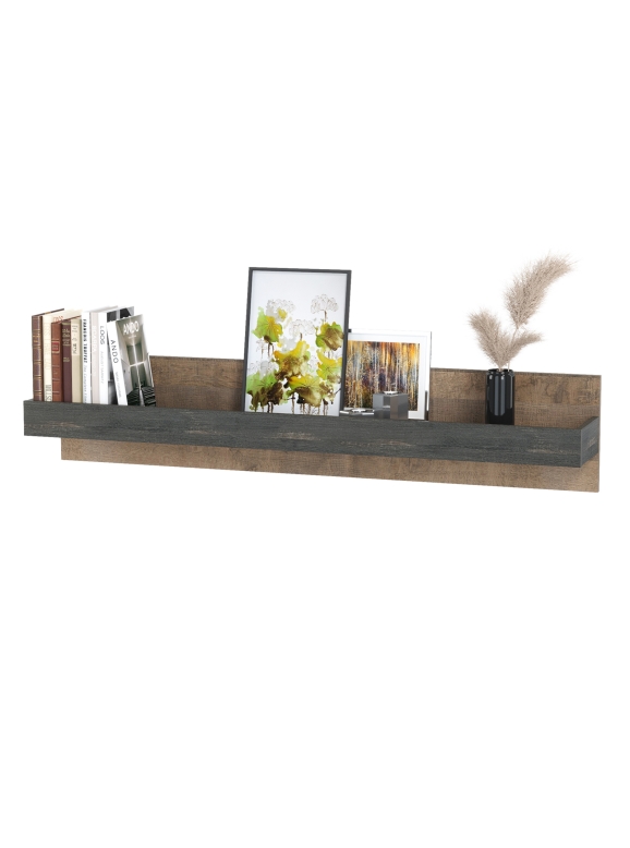 КР100 Трувор 15.60 Полка, цвет дуб гранж песочный/интра, ШхГхВ 150х27,2х24,2 см.