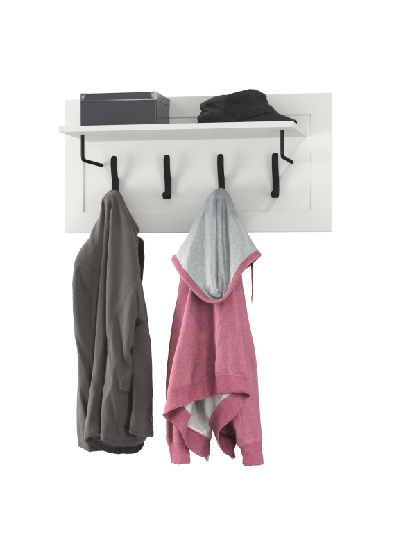 Остин 15.12 Вешалка, цвет белый шагрень, ШхГхВ 79,7х29,6х39,7 см.