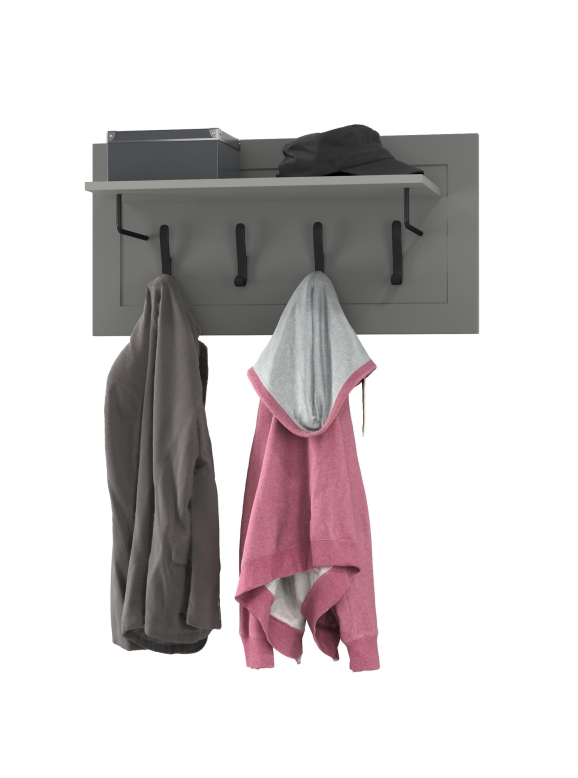 Остин 15.12 Вешалка, цвет серый графит, ШхГхВ 79,7х29,6х39,7 см.