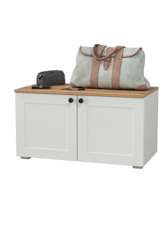 Остин 13.257 Тумба, цвет белый шагрень/дуб крафт золотой, ШхГхВ 80х41,9х43,7 см.