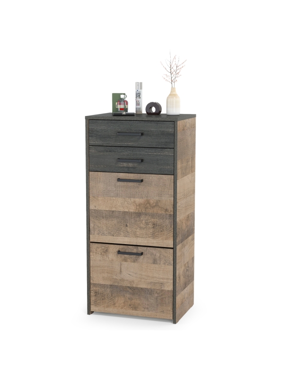 Трувор 13.241.06 Тумба для обуви, цвет дуб гранж песочный/интра, ШхГхВ 50х37х106,9 см.