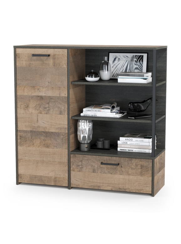 Трувор 13.307.01 N Комод, цвет дуб гранж песочный/интра, ШхГхВ 109х36,9х106,9 см., универсальная сборка