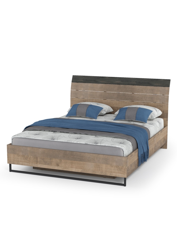 Трувор 11.34 Кровать 1600 БЕЗ ортопеда, цвет дуб гранж песочный/интра, ШхГхВ 165,2х222(214,4)х98,6(109) см., сп. м. 1600х2000 мм., б/м, б/о