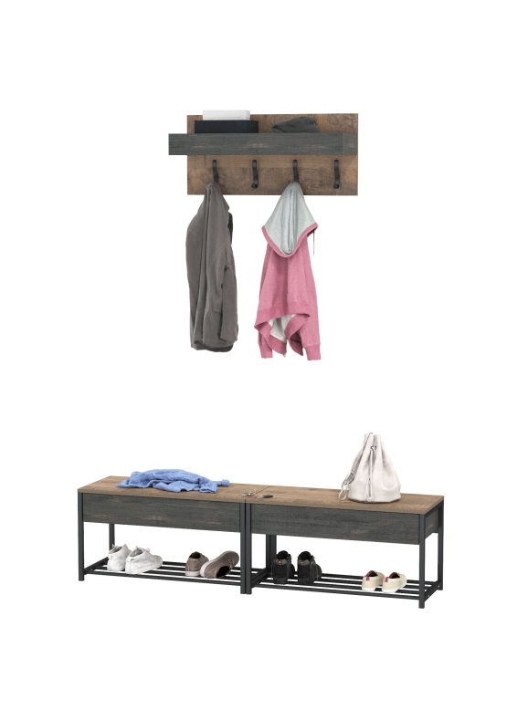 Трувор Прихожая 178, цвет дуб гранж песочный/интра, ШхГхВ 160х36,6х195 см., универсальная сборка