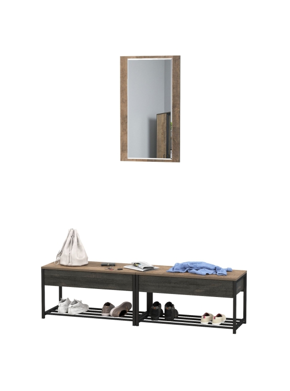 Трувор Прихожая 192, цвет дуб гранж песочный/интра, ШхГхВ 160х36,6х195 см., универсальная сборка