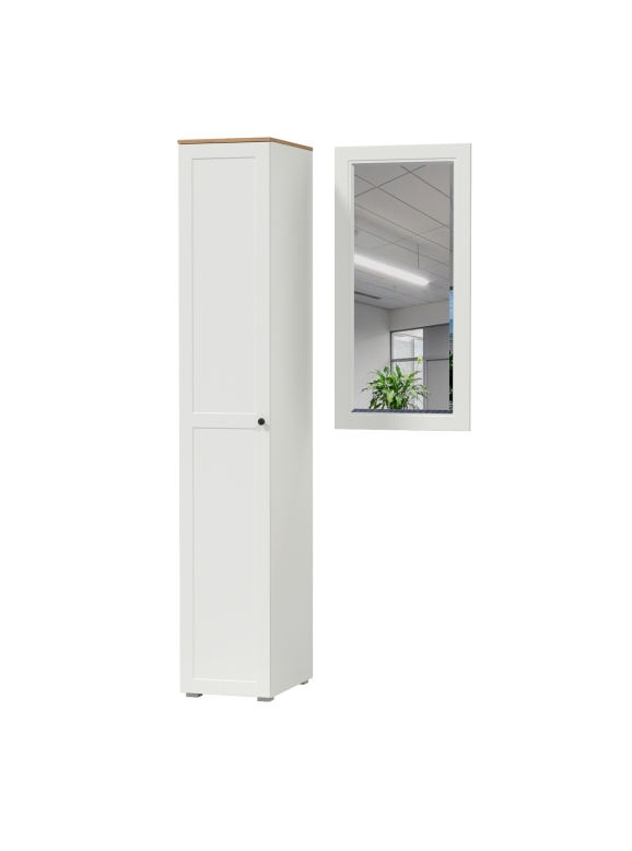 Остин Прихожая 12, цвет белый шагрень/дуб крафт золотой, ШхГхВ 99,5х54,3х229,6 см., универсальная сборка