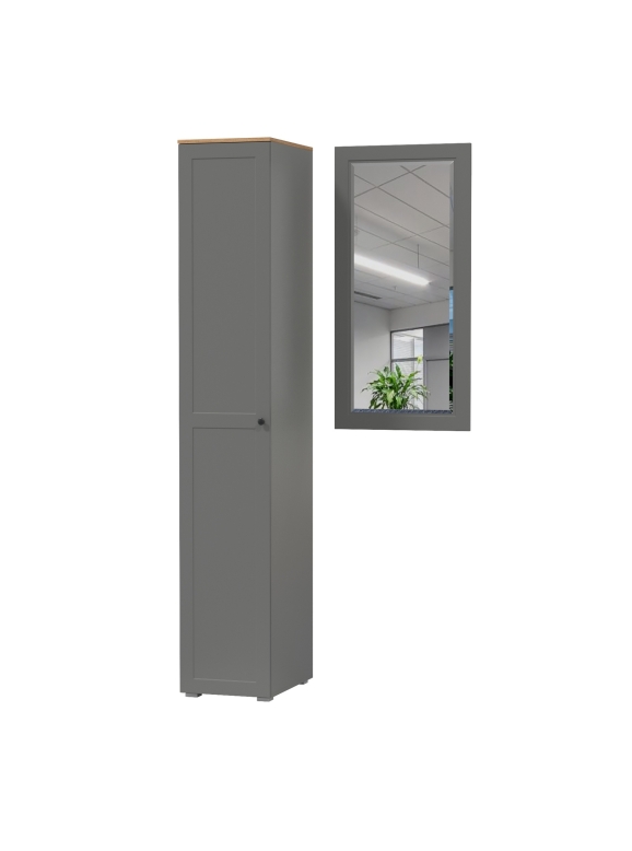 Остин Прихожая 12, цвет серый графит/дуб крафт золотой, ШхГхВ 99,5х54,3х229,6 см., универсальная сборка