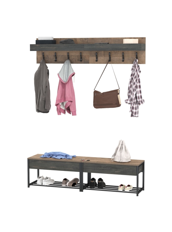 Трувор Прихожая 183, цвет дуб гранж песочный/интра, ШхГхВ 160х36,6х195 см., универсальная сборка