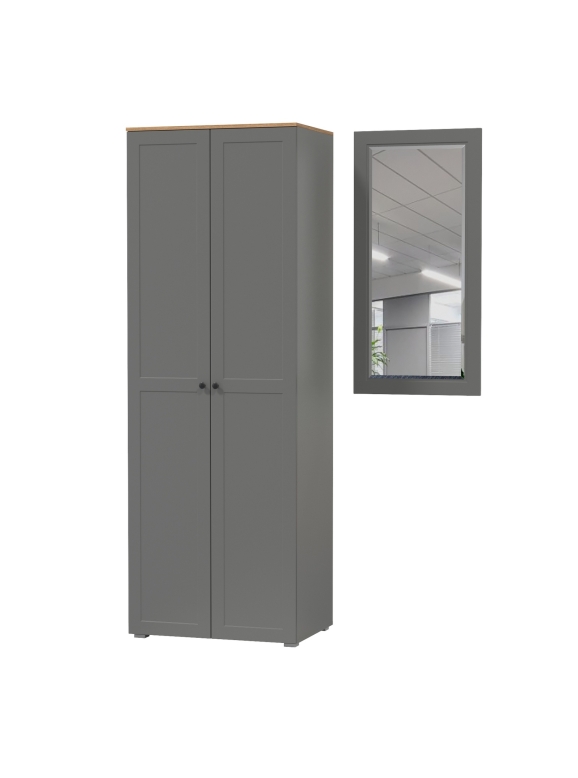 Остин Прихожая 07, цвет серый графит/дуб крафт золотой, ШхГхВ 139,5х54,3х229,6 см., универсальная сборка