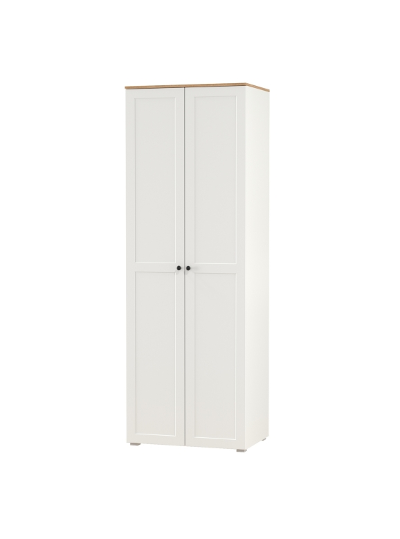 Остин 13.336.02 Шкаф для одежды(две двери), цвет белый шагрень/дуб крафт золотой, ШхГхВ 80х54,6х229,8 см.