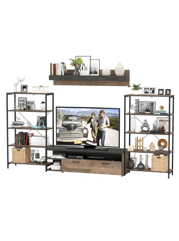 КР100 Трувор Гостиная 111, цвет дуб гранж песочный/интра, ШхГхВ 315,4х45,4х210 см., универсальная сборка